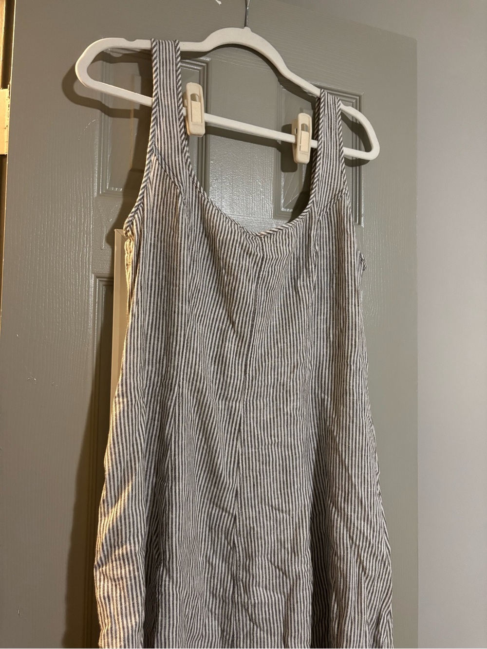 Universal Thread Brown & White Striped Sleeveless Midi Dress